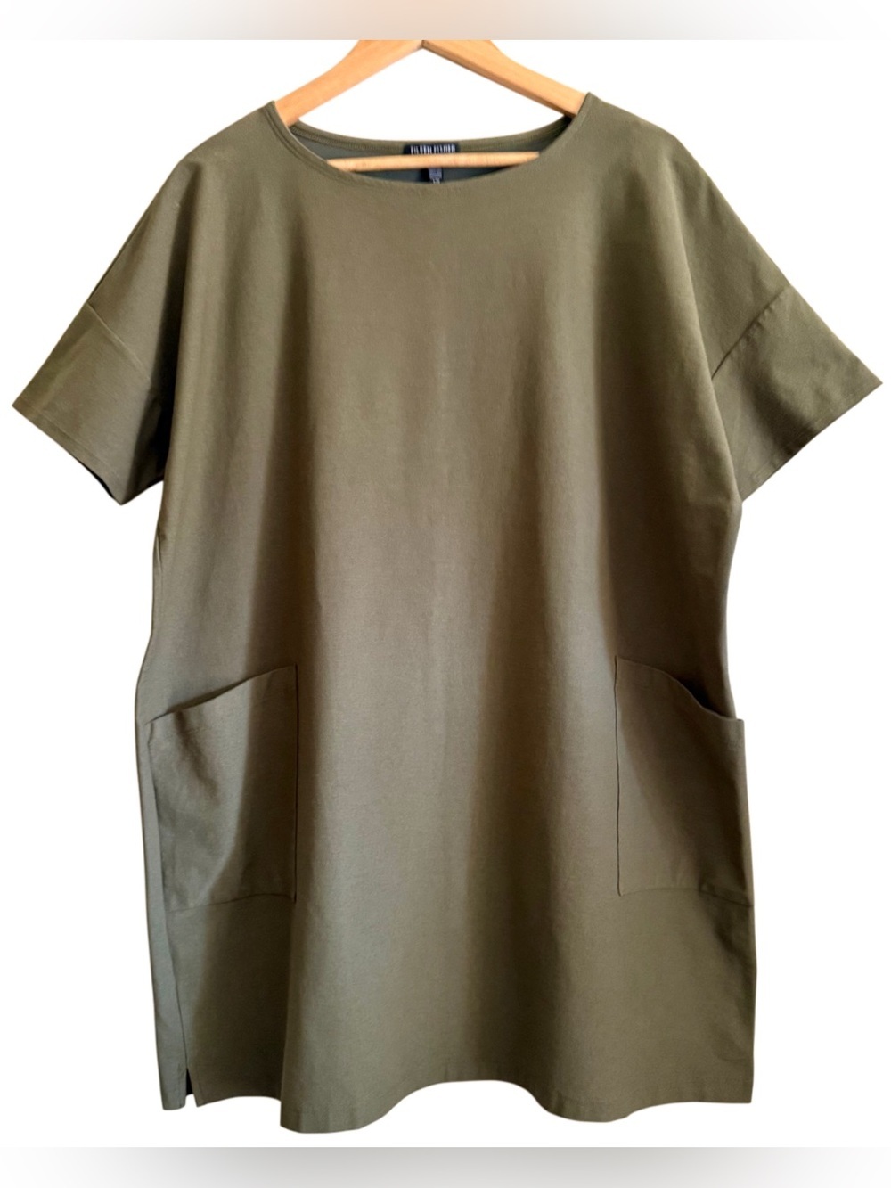 EILEEN FISHER Lagenlook Minimalist City Chic Relaxed-Fit Sheath Dress Size L